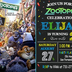 Zootopia Einladung Zootopia Geburtstagseinladung Zootopia Party Zootopia Digitale Zootopia Karte Zootopia druckbare Zootopia Mädchen