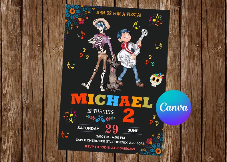 Coco Invitation Birthday Party Coco Birthday Invitation Fiesta ...