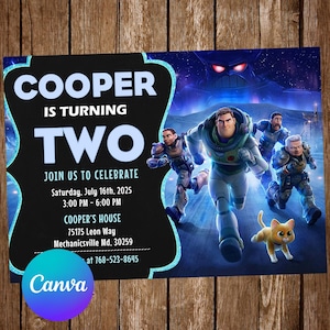 Lightyear Invitation Birthday Party Lightyear Birthday Invitation Lightyear Editable Invitation Lightyear Digital Printable Card