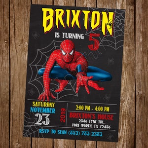 Invitation Spiderman Invitation Spider Man Spiderman Party Spiderman anniversaire Spiderman inviter Spiderman imprimable Spiderman numérique