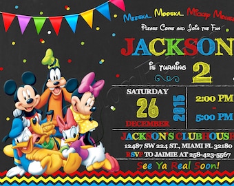 Mickey Mouse Clubhouse Invitation Mickey Mouse Invitation Mickey Mouse Clubhouse Birthday Invitation Mickey Mouse Birthday