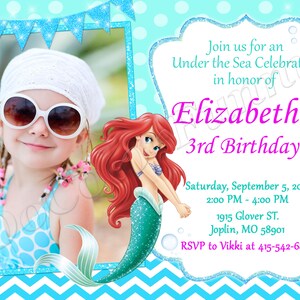 Faire-part petite sirène Faire-part Ariel Faire-part d'anniversaire petite sirène Faire-part d'anniversaire Ariel Faire-part d'anniversaire petite sirène
