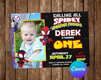 Spidey Invitation Spidey and his Amazing Friends Invitation Spidey Birthday Invitation Spidey Editable Invitation Spidey Invite