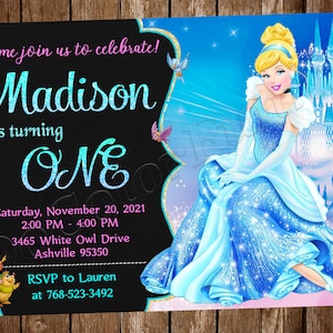 Cinderella Einladung Prinzessin Cinderella Einladung Prinzessin Cinderella Geburtstags-Cinderella-Party