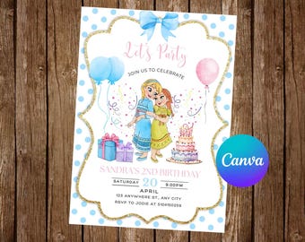 Baby Frozen Invitation Frozen Birthday Invitation Frozen Editable Invitation Frozen Invites Frozen Digital Printable Card