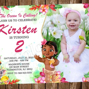 Baby Moana einladen Baby Moana Party-Einladung Baby Moana Party Baby Moana einladen Baby Moana Card