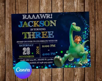 The Good Dinosaur Invitation Birthday Party The Good Dinosaur Birthday Invitation The Good Dinosaur Editable Invitation Digital Card