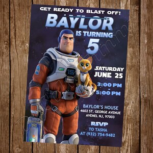 Lightyear Invitation Lightyear Birthday Lightyear Party Lightyear Invite Lightyear Digital Lightyear Printable Invitation