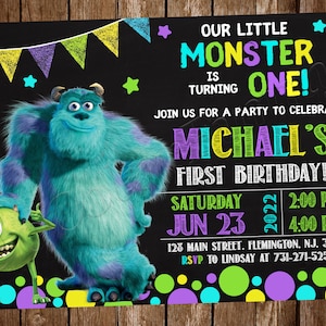 Invito di Monsters Inc Invito di Monsters Inc. Invito alla festa di compleanno di Monsters Inc Party di Monsters Inc Compleanno di Monsters
