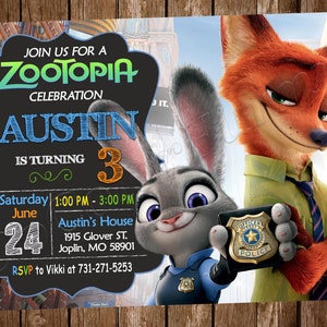 Convite Zootopia Zootopia Convite De Aniversário Zootopia Festa Zootopia Digital Zootopia Cartão Zootopia Imprimível Zootopia Girl