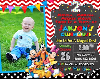Mickey Mouse Clubhouse Invitation Mickey Mouse Invitation Mickey Mouse Clubhouse Birthday Invitation Mickey Mouse Birthday