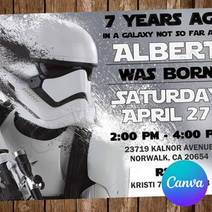 スターウォーズ招待状誕生日パーティースターウォーズ誕生日招待状スターウォーズ招待スターウォーズ編集可能な招待状デジタルカード