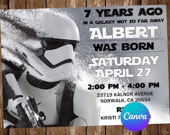 Star Wars Invitation Birthday Party Star Wars Birthday Invitation Star Wars Invite Star Wars Editable Invitation Digital Card