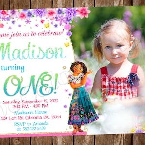 Faire-part Encanto Faire-part d'anniversaire Encanto fêter Encanto Carte Encanto numérique Encanto d'invitation Invitation Encanto à imprimer à Mirabel