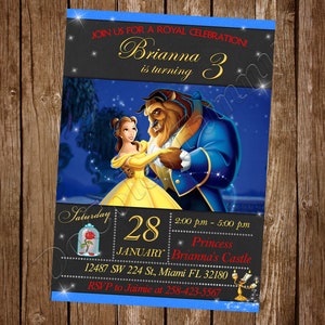 Beauty and the Beast Invitation Belle Invitation Beauty and the Beast Birthday Party Beauty and the Beast Party Beauty and the Beast Invite