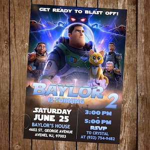 Lightyear Invitation Lightyear Birthday Lightyear Party Lightyear Invite Lightyear Digital Lightyear Printable Invitation