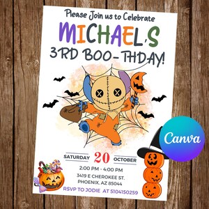 Convite de Halloween Stitch Convite Stitch Convite de Aniversário Stitch Festa Stitch Convite Editável Stitch Cartão Digital