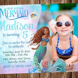 Faire-part petite sirène Faire-part Ariel Faire-part d'anniversaire petite sirène Faire-part d'anniversaire Ariel Faire-part d'anniversaire petite sirène