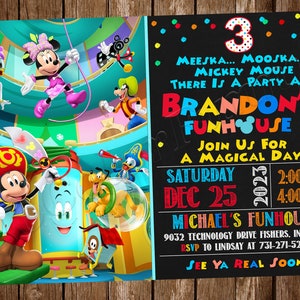 Mickey Mouse Funhouse Invitation Mickey Mouse Invitation Mickey Mouse Funhouse Birthday Invitation Mickey Mouse Birthday