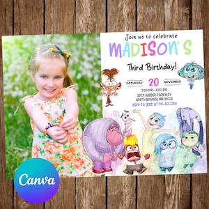 Inside Out Invitation Birthday Party Inside Out Birthday Invitation Inside Out Editable Invitation Inside Out Digital Printable Card