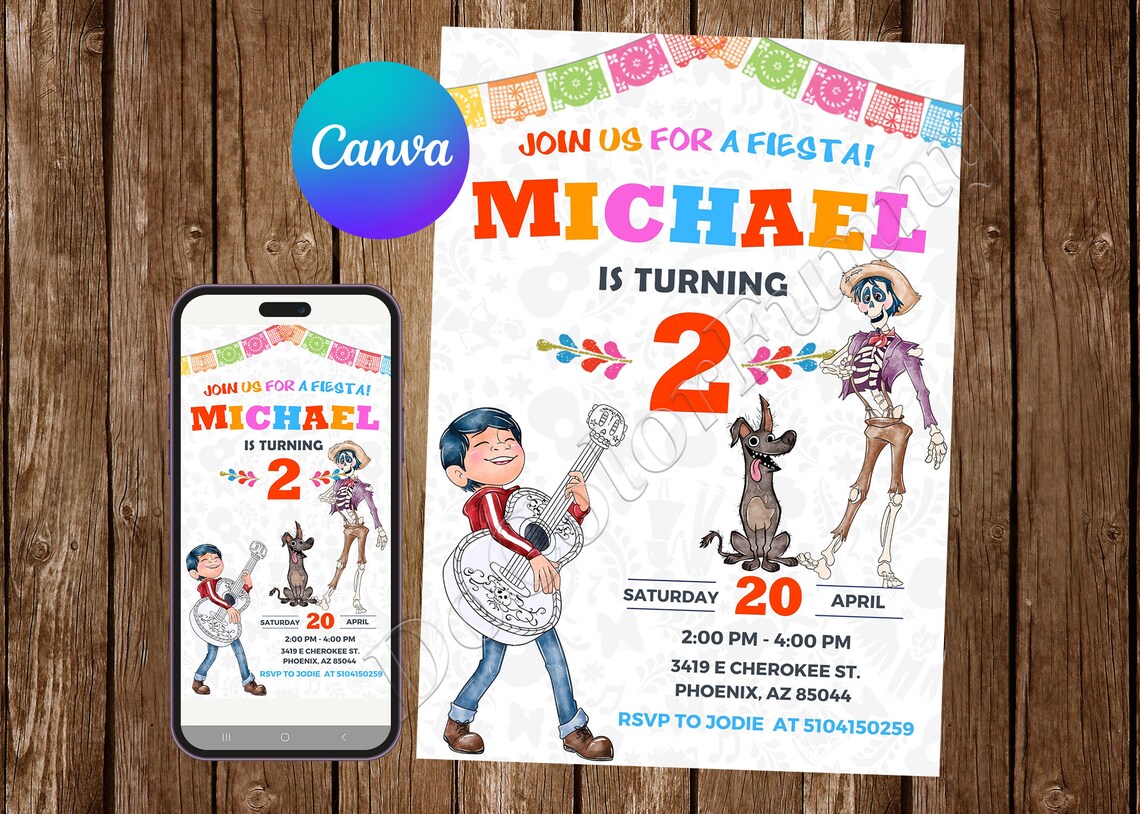 Coco Invitation Birthday Party Coco Birthday Invitation Fiesta ...