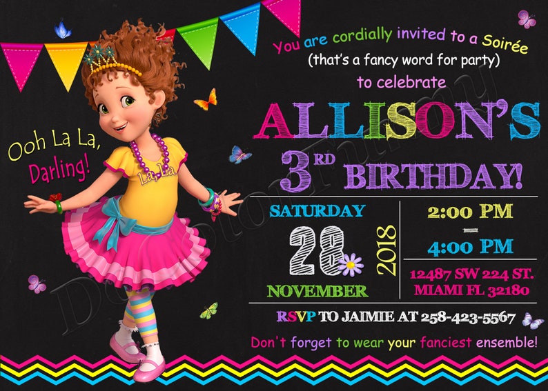 Fancy Nancy Invitation Fancy Nancy Birthday Party Invitation - Etsy