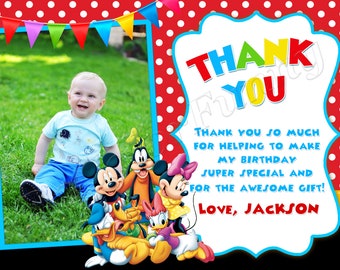 Mickey Mouse Clubhouse Thank You Card Mickey Mouse Clubhouse Invitation Mickey Mouse Invitation Mickey Mouse Clubhouse Birthday Invitation