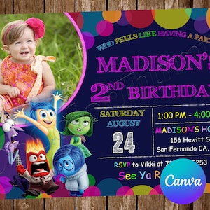 Inside Out Invitation Birthday Party Inside Out Birthday Invitation Inside Out Editable Invitation Inside Out Digital Printable Card