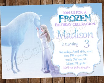 Invitación de Frozen, Invitación de Elsa, Invitación de cumpleaños de Frozen, Fiesta de Frozen, Invitaciones de Frozen, Tarjeta imprimible digital de Frozen