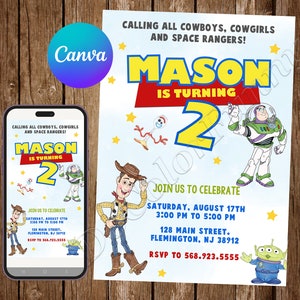 Toy Story Invitation Buzz Invitation Toy Story Birthday Invitation Toy Story Party Toy Story Watercolor Editable Invitation