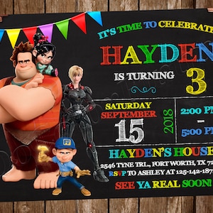Wreck it Ralph Einladung Wreck it Ralph Geburtstagseinladung Wreck it Ralph Party Wreck it Ralph Digital Printable File