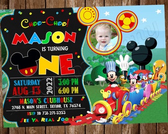 Convite para o Expresso do Mickey Mouse, Convite para a Casa do Mickey Mouse, Convite para a Festa de Aniversário do Mickey Mouse