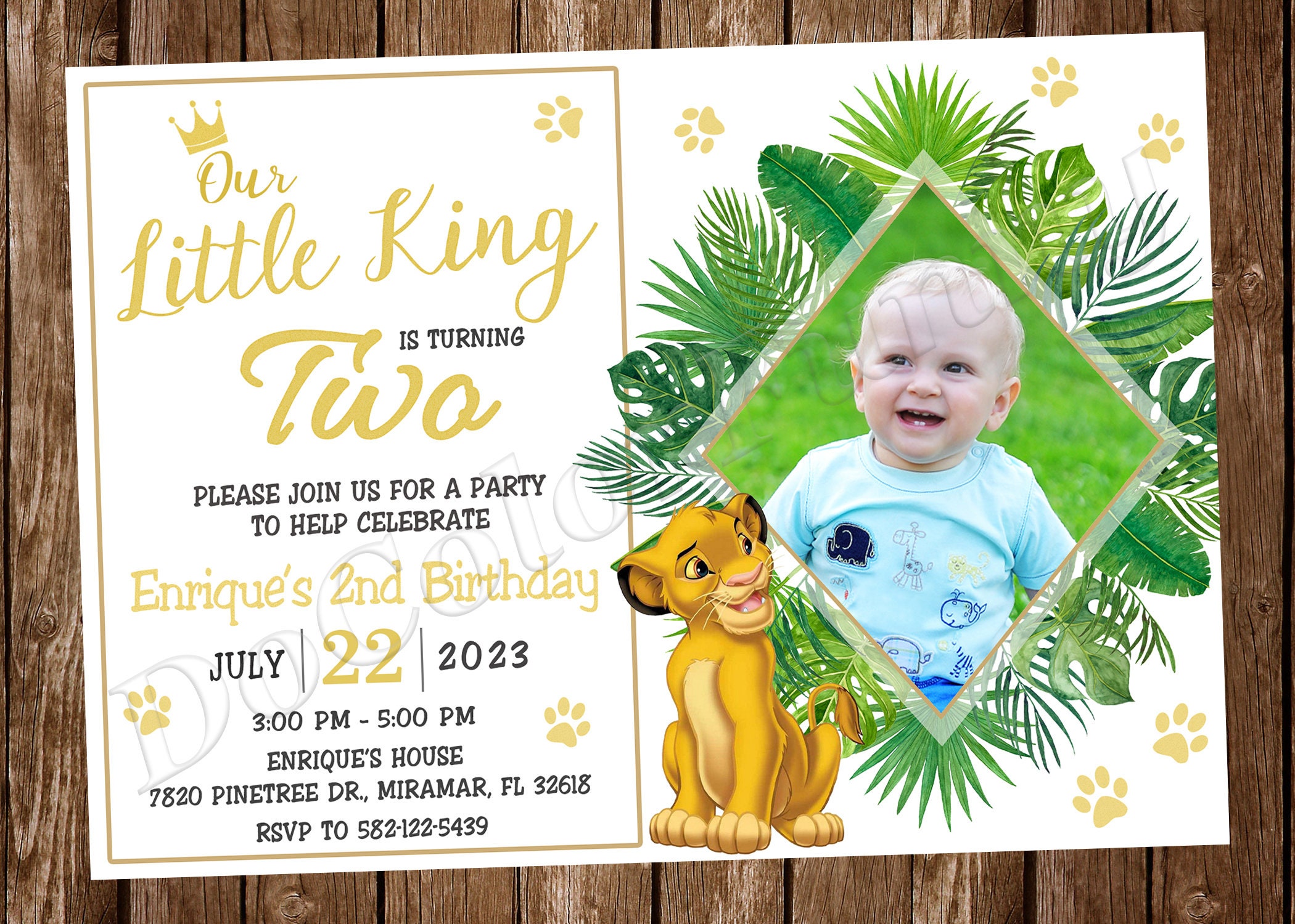 ライオンキング招待状、ライオンキング誕生日パーティー招待状