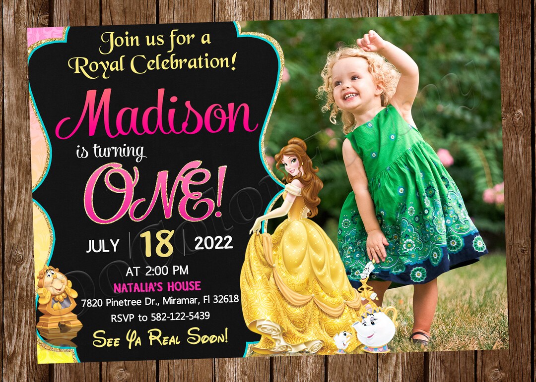 Belle Invitation Princess Belle Invitation Belle Birthday Invitation ...