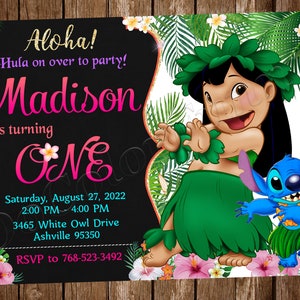 Faire-part Lilo et Stitch Faire-part Lilo Faire-part Luau Faire-part d'anniversaire Lilo et Stitch Faire-part d'anniversaire Lilo et Stitch Fêter Lilo et Stitch Anniversaire Lilo