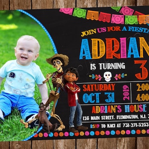 Invitation Coco Invitation d'anniversaire Coco Invitation Fiesta Coco Party Fiesta Birthday Fiesta Party Coco Card Coco Digital Coco Invitation