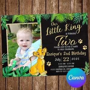 Lion King Invitation Birthday Party Lion King Birthday Invitation Lion King Editable Invitation Lion King Digital Printable Card