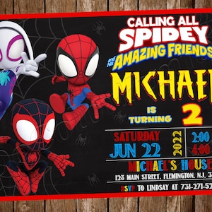 Spidey und seine erstaunliche Freunde Einladung Spidey Einladung Spidey Geburtstag Spidey Party Spidey einladen Spidey Digitale Spidey druckbare