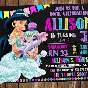 Einladungskarten Jasmine Princess Jasmine Birthday Party Jasmine Party Princess Jasmine Invite