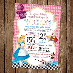 Alice in Wonderland Invitation Alice in Wonderland Birthday Party Alice in Wonderland Party Alice Invitation Alice Birthday Alice Party