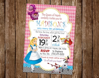 Alice in Wonderland Invitation Alice in Wonderland Birthday Party Alice in Wonderland Party Alice Invitation Alice Birthday Alice Party