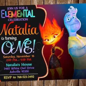 Invitación elemental Cumpleaños elemental Fiesta elemental Invitación elemental Digital elemental Imprimible elemental