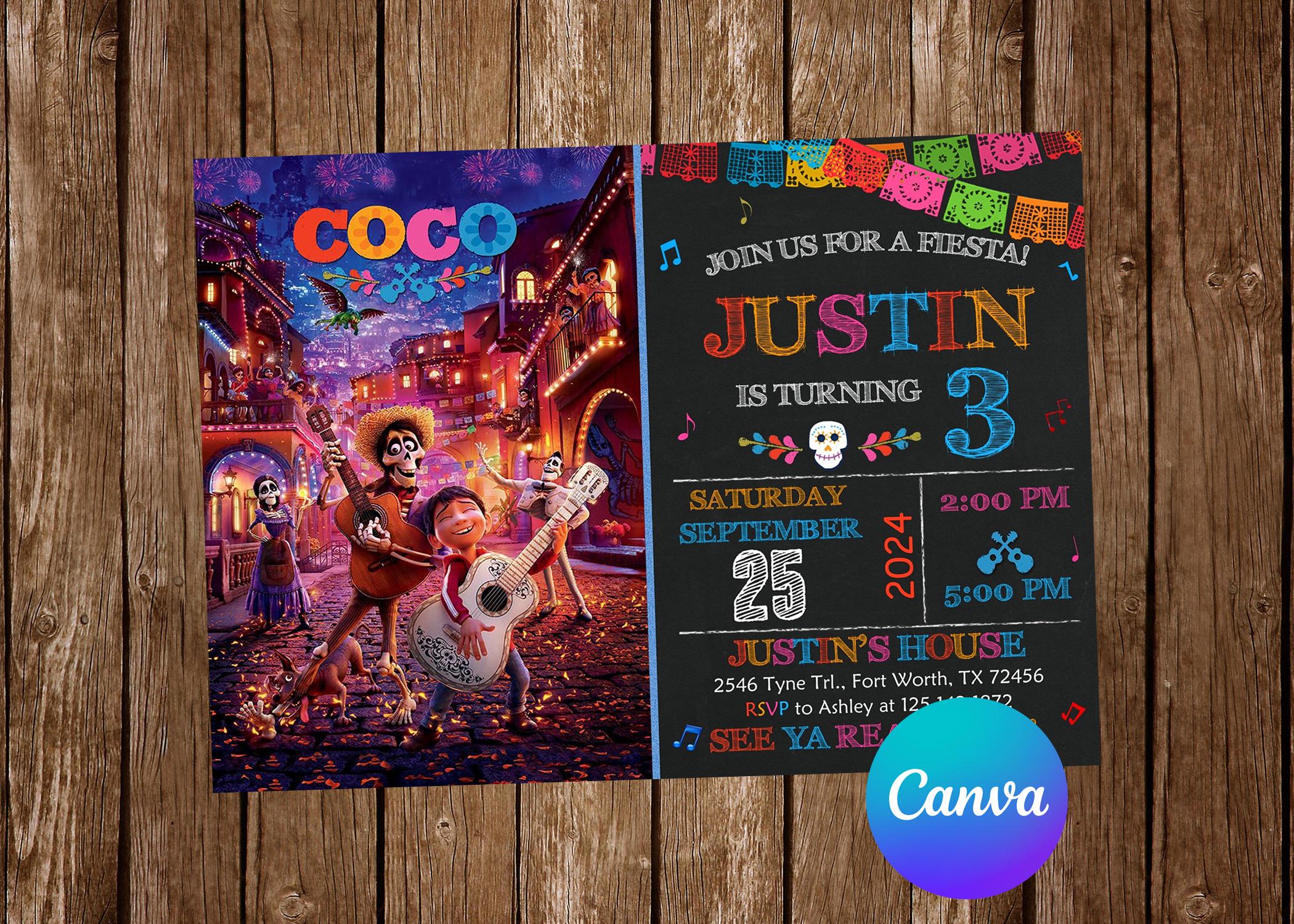 Coco Invitation Birthday Party Coco Birthday Invitation Fiesta ...