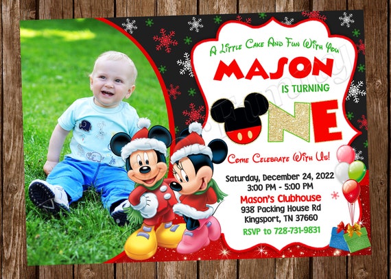 Mickey Mouse Invitación de Navidad Mickey Mouse Cumpleaños de - Etsy España Mickey Mouse Invitación de Navidad Mickey Mouse Cumpleaños de - Etsy España