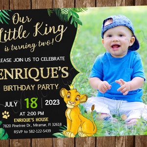 Invitation du roi lion Invitation de fête d'anniversaire du roi lion Fête du roi lion Invitation du roi lion Carte du roi lion Carte numérique du roi lion
