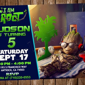 Invitation Groot Anniversaire Groot Fête Groot Invitation Groot Groot Invitation numérique Groot imprimable