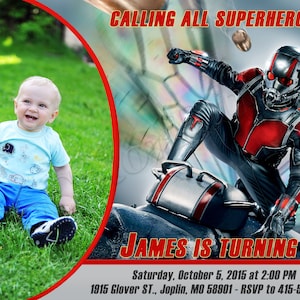 Invitation Ant-Man Invitation Ant-Man Party Ant-Man Invitation fête d'anniversaire Ant-Man Invitation Ant-Man Carte numérique imprimable Ant-Man Ant-Man