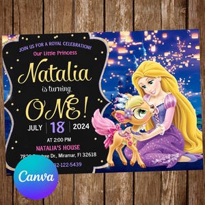 Rapunzel Invitation Birthday Party Tangled Birthday Invitation Tangled Invite Princess Rapunzel Editable Invitation Digital Card