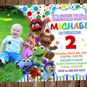 Invitación de los Muppet Babies Invitación para fiesta de cumpleaños de los Muppet Babies Fiesta de los Muppet Babies Invitación de los Muppet Babies Archivo digital de los Muppet Babies
