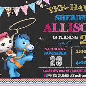 Invitation shérif Callie Invitation shérif Callie Invitation fête d'anniversaire shérif Callie Carte numérique shérif Callie Party